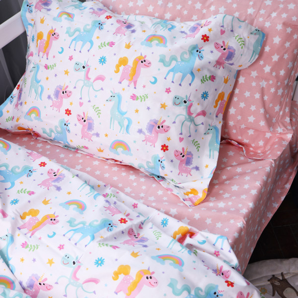 Фото - Простирадло двоспальне MirSon Poplin Line Kids 05 Pony 180x200 см (2200009715792)