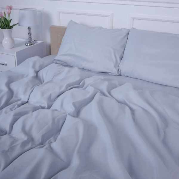 Фото - Простынь двуспальная MirSon Soft Elegance №14-4102 Glacier Gray 180х200 см (2200010912111)