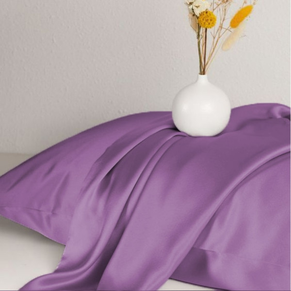 Фото - Простирадло двоспальне MirSon Satin Light Pro 10-012 Violet 180x200+25 см (2200010174731)