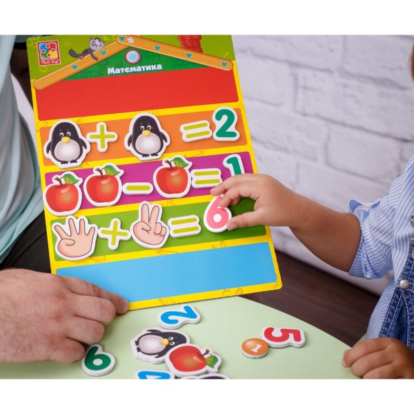 Фото - Настільна гра (5-7 років) Vladi Toys Математика з магнітною дошкою (укр) (VT5412-02)