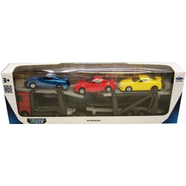 Фото - Автотранспорт TechnoDrive АВТОПЕРЕВІЗНИК (автоперевізник, 3 машини, 1:60, 26cm) (541756.270)