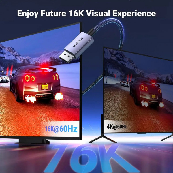 Фото - Кабель UGREEN DP118 DisplayPort 16K 2m Black (15384)