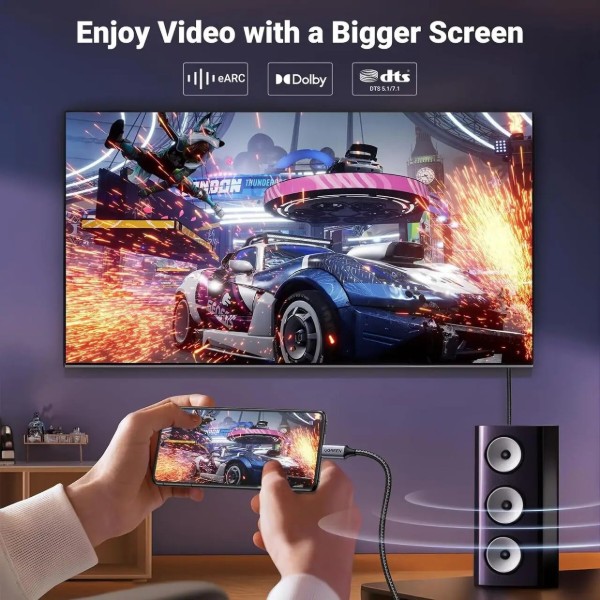 Фото - Кабель UGREEN CM556 USB-C to DisplayPort 8K 1m Black (25157)