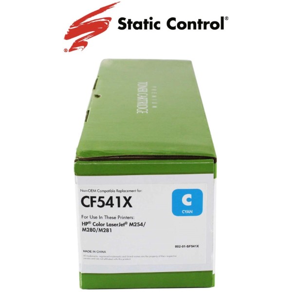 Фото - Картридж-тонер Static Control сумісний аналог HP CF541X (203X) cyan (002-01-SF541X)