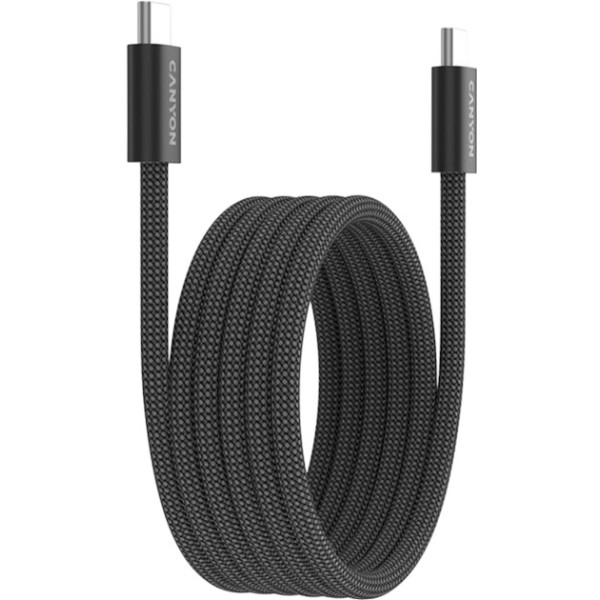 Фото - Кабель синхронізації даних Canyon OnWire 60MG C-C 60W Magnet Braided 1m Black (CND-CCMG60AB15B)