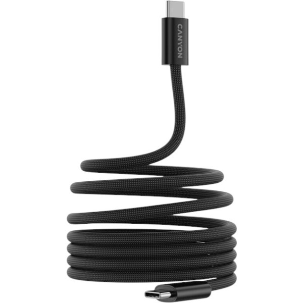 Фото - Кабель синхронізації даних Canyon OnWire 60MG C-C 60W Magnet Braided 1m Black (CND-CCMG60AB15B)