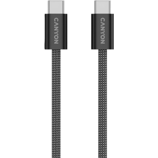 Фото - Кабель синхронізації даних Canyon OnWire 60MG C-C 60W Magnet Braided 1m Black (CND-CCMG60AB15B)