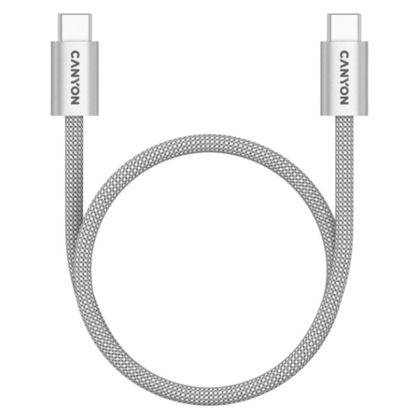 Фото - Кабель Canyon OnWire 60MG C-C 60W Magnet Braided 1m Light Grey (CND-CCMG60AB15LG)