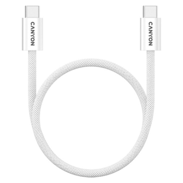 Фото - Кабель Canyon OnWire 60MG C-C 60W Magnet Braided 1m White (CND-CCMG60AB15W)