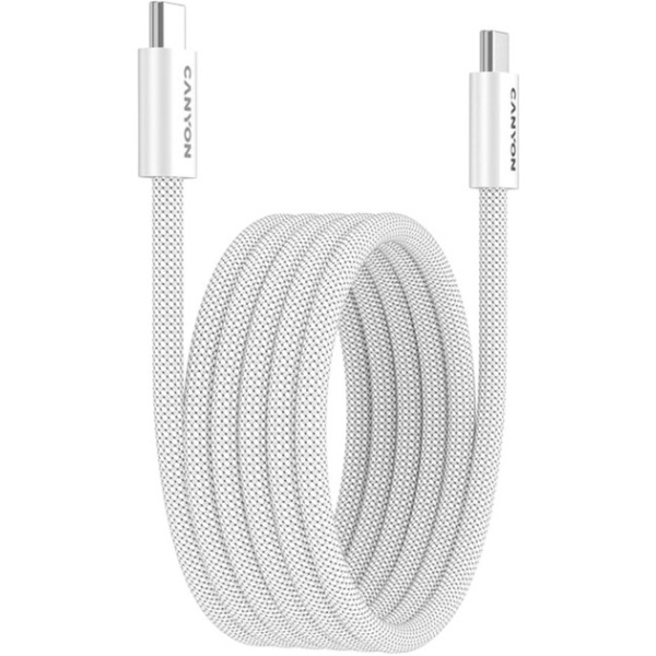 Фото - Кабель Canyon OnWire 60MG C-C 60W Magnet Braided 1m White (CND-CCMG60AB15W)