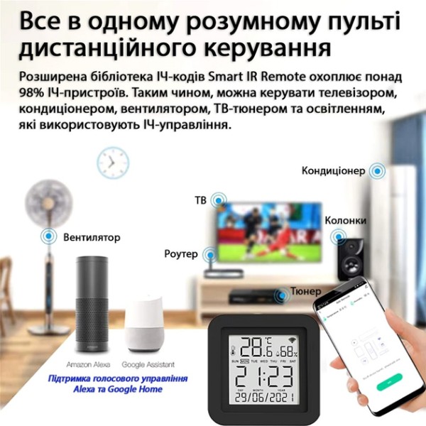 Фото - Беспроводной датчик температуры и влажности воздуха Action Tuya S09