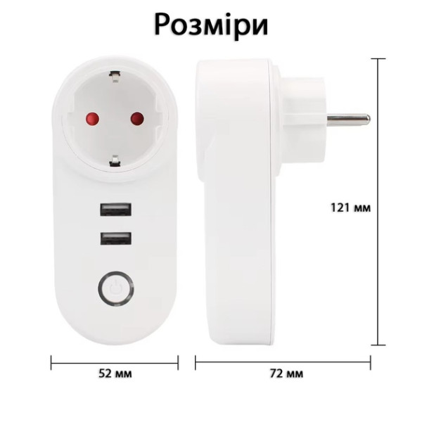 Фото - Розумна розетка Action Tuya LSPA2 16А з USB