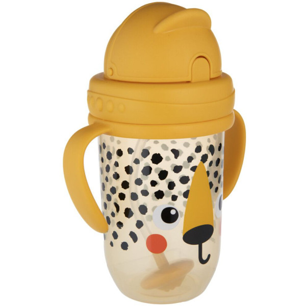 Фото - Поїльник-непроливайка дитячий Canpol babies з трубочкою і обтяжувачем270 мл BabiesBoo - гепард (56/617_ora)