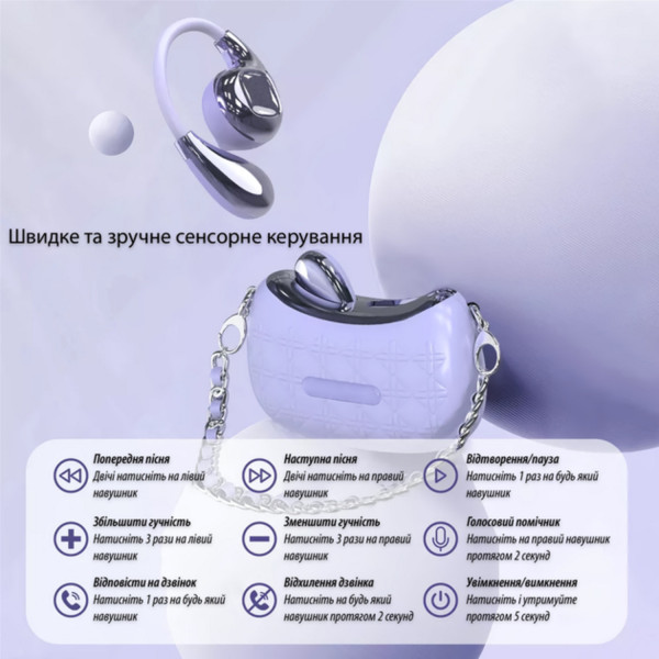 Фото - Наушники вкладыши беспроводные Action YX46 Purple