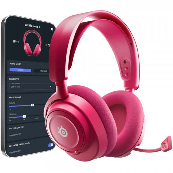 Фото - Гарнітура бездротова ігрова SteelSeries Arctis Nova 7X Gen 2 Wireless Magenta (61760)
