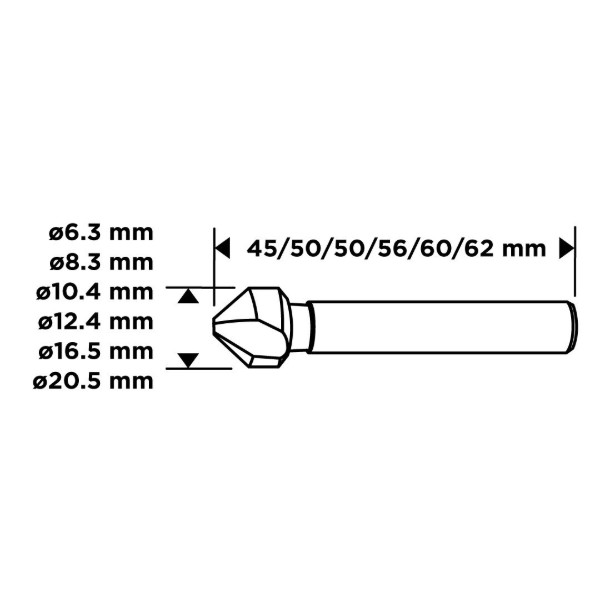 Фото - Набір свердел GRAPHITE TiN 6.3-20.5 мм 6 шт. (54T427)