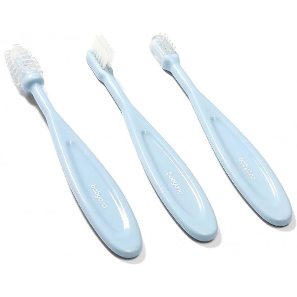 Фото - Набір для порожнини рота дитини BabyOno блакитний 3шт (550/02) Фото - Набір для порожнини рота дитини BabyOno блакитний 3шт (550/02)