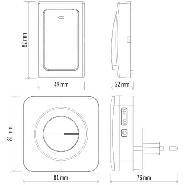 Фото - Бездротовий дверний дзвінок EMOS P5729, біл.