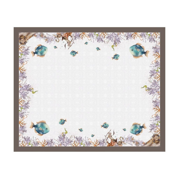 Фото - Скатерть прямоугольная Home Line полупанама Рыба-бабочка 120х150 см коричневый (196797)