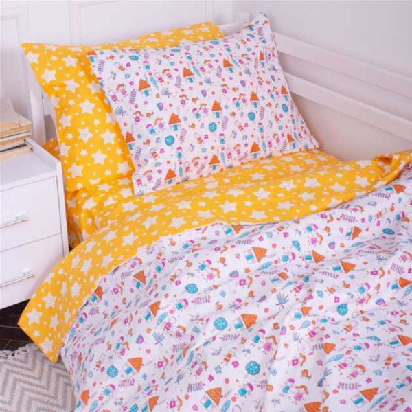 Фото - Комплект постільної білизни дитячий MirSon Бязь Kids Time 18-0002 Sweet Home 143 x 210 см (2200006988953)