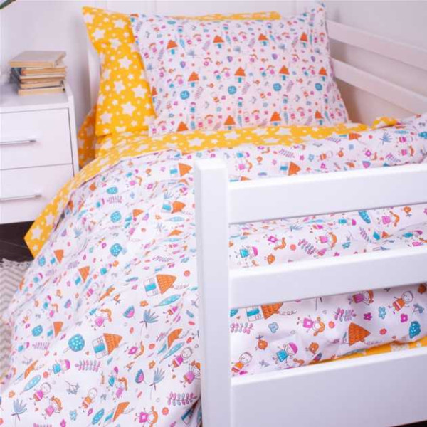 Фото - Комплект постільної білизни дитячий MirSon Бязь Kids Time 18-0002 Sweet Home 143 x 210 см (2200006988953)