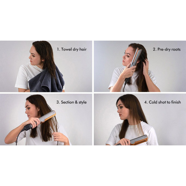 Фото - Вирівнювач волосся Dyson Airstrait HT01 Nickel/Copper Нікель/Мідь (408202-01)