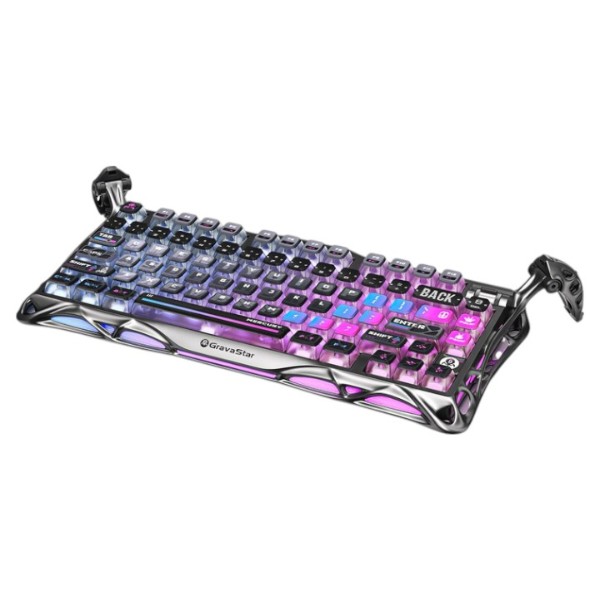 Фото - Клавіатура бездротова ігрова GravaStar Mercury K1 Pro 80keys Kailh Speedy Mint BT/WL/USB Сyberpunk (GSK1PRO_CBLK)