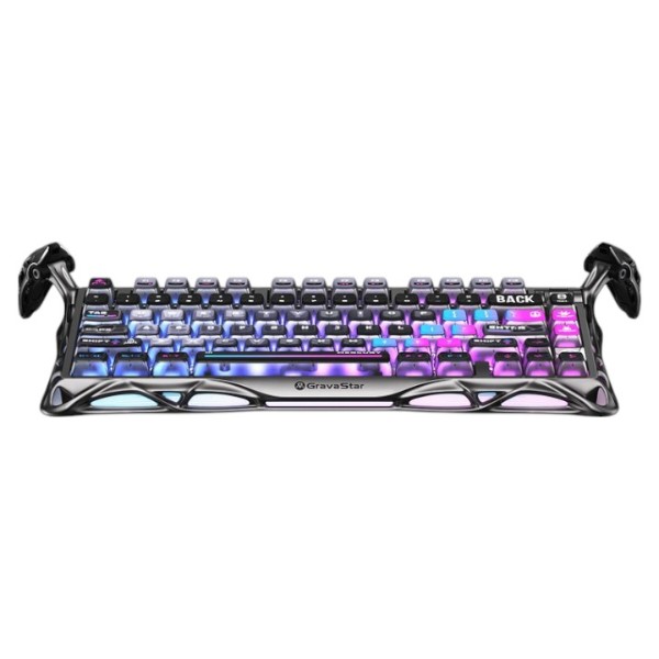 Фото - Клавіатура бездротова ігрова GravaStar Mercury K1 Pro 80keys Kailh Speedy Mint BT/WL/USB Сyberpunk (GSK1PRO_CBLK)