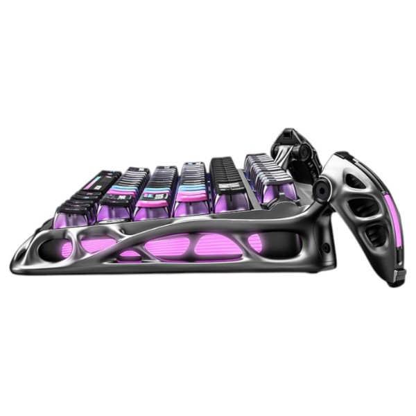 Фото - Клавіатура бездротова ігрова GravaStar Mercury K1 Pro 80keys Kailh Speedy Mint BT/WL/USB Сyberpunk (GSK1PRO_CBLK)
