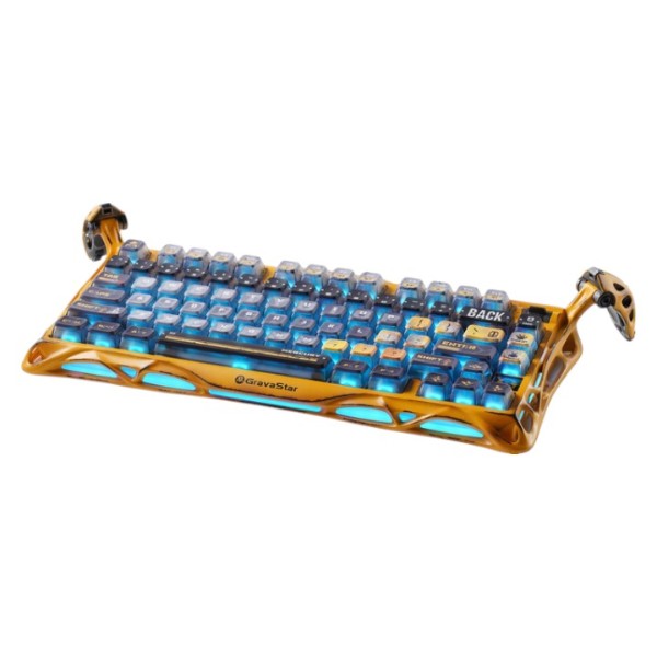 Фото - Клавиатура беспроводная игровая GravaStar Mercury K1 Pro 80keys Kailh Speedy Mint BT/WL/USB Yellow (GSK1PRO_YLW)
