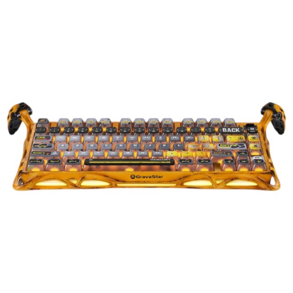 Фото - Клавиатура беспроводная игровая GravaStar Mercury K1 Pro 80keys Kailh Speedy Mint BT/WL/USB Yellow (GSK1PRO_YLW)