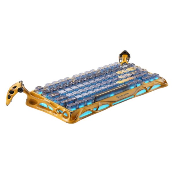 Фото - Клавиатура беспроводная игровая GravaStar Mercury K1 Pro 80keys Kailh Speedy Mint BT/WL/USB Yellow (GSK1PRO_YLW)