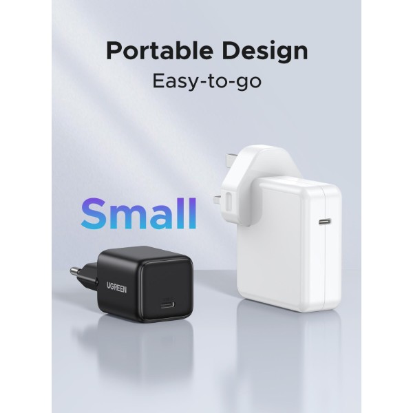Фото - Сетевое зарядное устройство UGREEN X512 USB-C 20W PD GaN Fast Charger Black (55553)