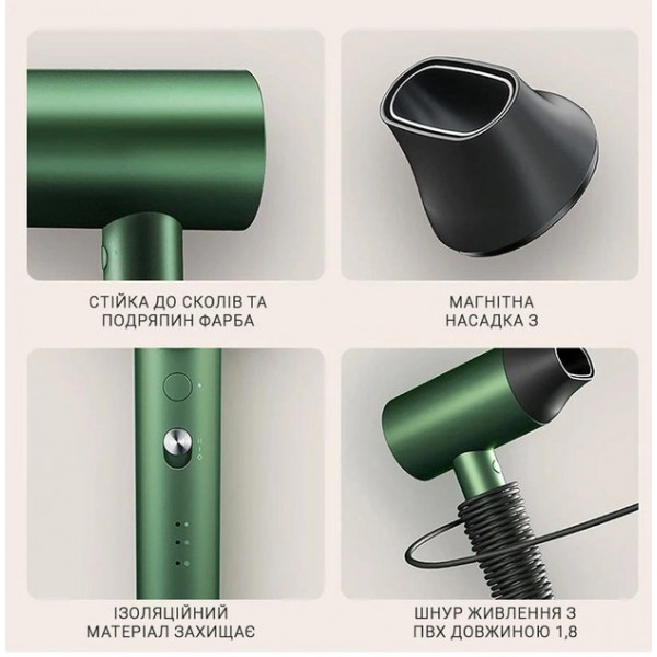 Фото - Фен Xiaomi ShowSee Electric Hair Dryer Green (SHWS-A5G-EU)
