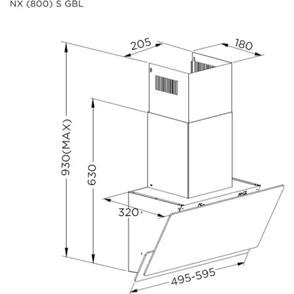 Фото - Витяжка декоративна Pyramida NX 50 (800) S GBL