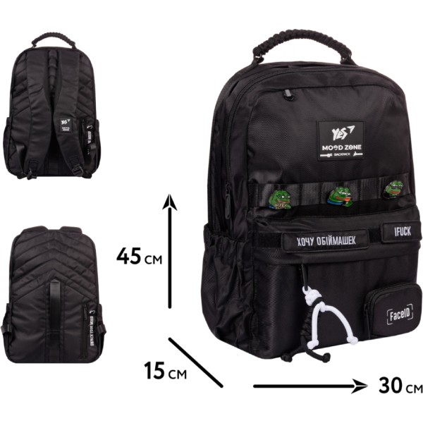 Фото - Рюкзак шкільний YES T-51 Emotions Black (559628)