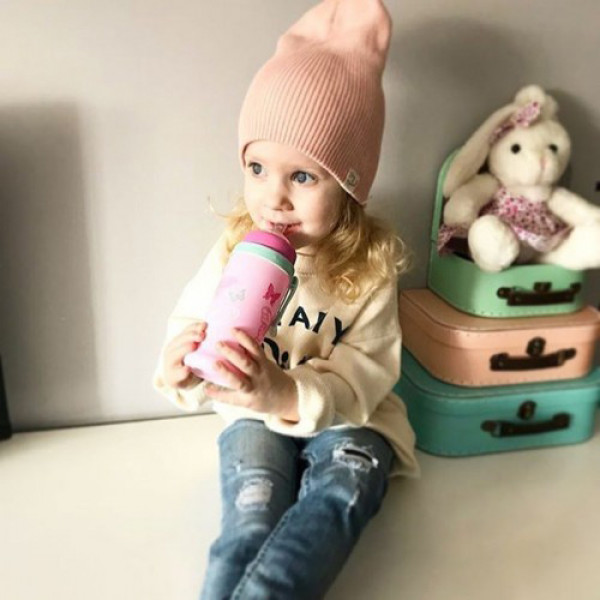 Фото - Поїльник-непроливайка дитячий Canpol babies Butterfly рожевий, 350 мл. (56/515_pin)