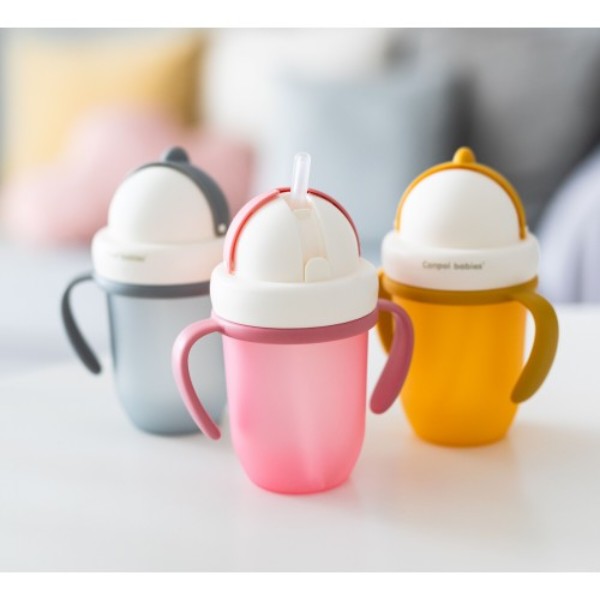 Фото - Чашка-непроливайка детская Canpol babies MATTE PASTELS розовая с силиконовой трубочкой, 210 мл. (56/522_pin)