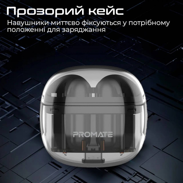 Фото - Навушники вкладиші бездротові TWS Promate transpods.black