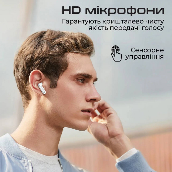 Фото - Навушники вкладиші бездротові TWS Promate transpods.white