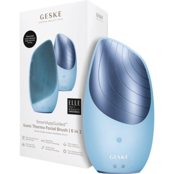 Фото - Щітка для чищення обличчя GESKE Sonic Thermo Facial Brush 6в1 аквамарин (GK000007AQ01)