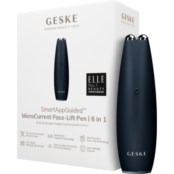 Фото - Мікрострумова ручка для підтяжки обличчя GESKE MicroCurrent Face-Lift Pen 6 в 1 чорний (GK000013BK01)