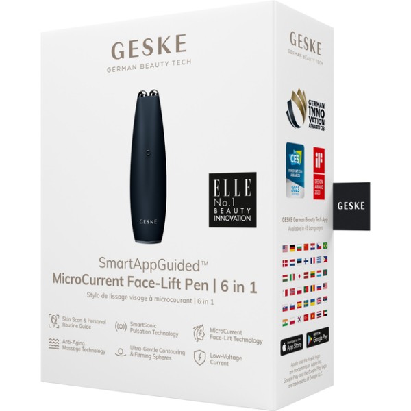 Фото - Мікрострумова ручка для підтяжки обличчя GESKE MicroCurrent Face-Lift Pen 6 в 1 чорний (GK000013BK01)
