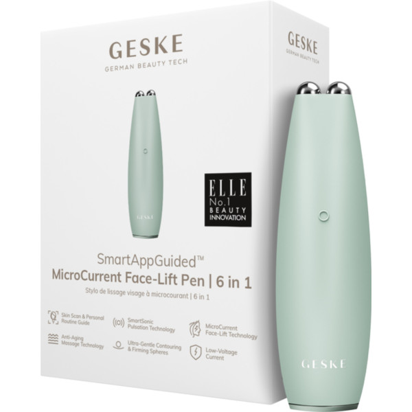 Фото - Мікрострумова ручка для підтяжки обличчя GESKE MicroCurrent Face-Lift Pen 6 в 1 зелений (GK000013GN01)