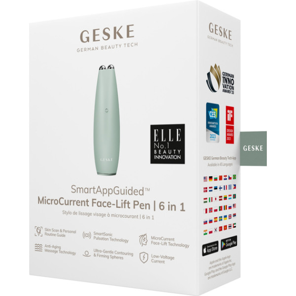 Фото - Мікрострумова ручка для підтяжки обличчя GESKE MicroCurrent Face-Lift Pen 6 в 1 зелений (GK000013GN01)