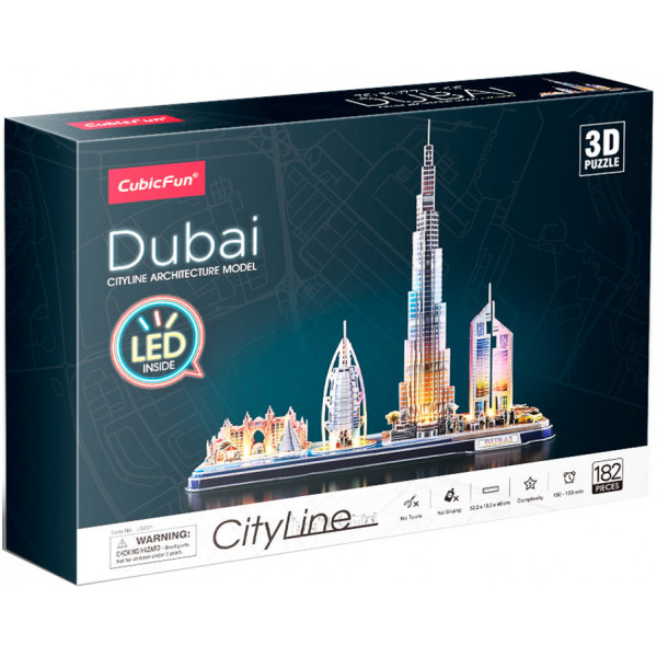 Фото - 3D пазли Cubic Fun City line Дубай із LED-підсвічуванням (L523h)