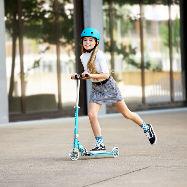 Фото - Двоколісний самокат Micro "Sprite LED" – БЛАКИТНИЙ ОКЕАН (до 100 кг, двоколісний, світло) (SA0210)