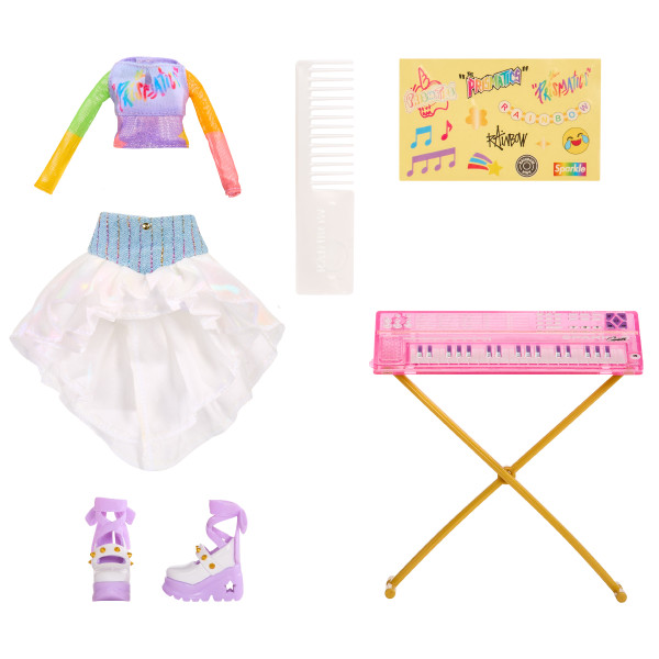 Фото - Ляльковий набір Rainbow High Junior High Rockband - АМАЯ (з аксесуарами) (565772)