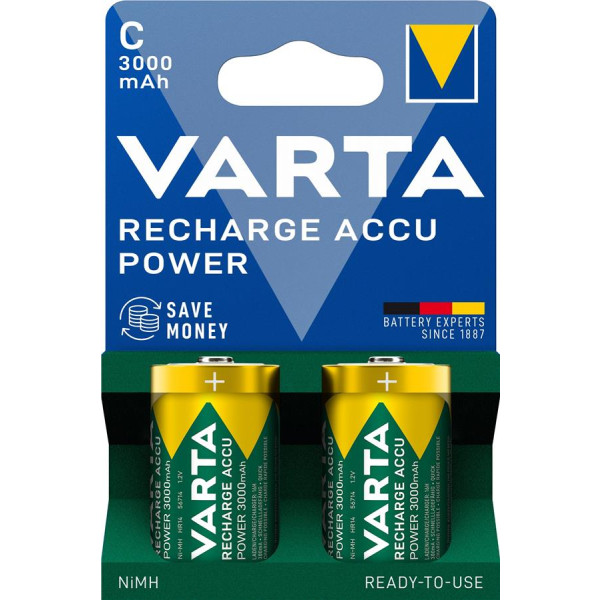 Фото - Акумулятор Varta NI-MH Power C(LR14) 3000 мА/г 2 шт. (56714101412)