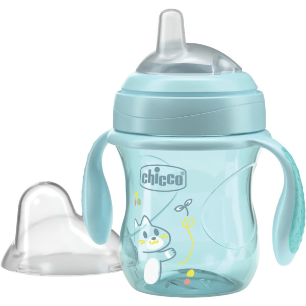 Фото - Чашка-непроливайка дитяча Chicco Transition Cup 200 мл від 4 м блакитна (06911.25) Фото - Чашка-непроливайка дитяча Chicco Transition Cup 200 мл від 4 м блакитна (06911.25)